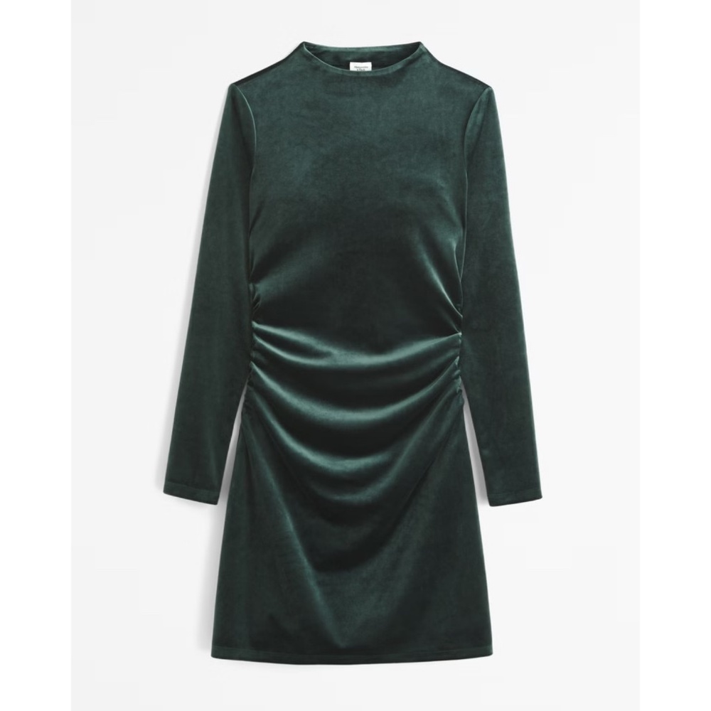 Long-Sleeve Velvet Mini Dress